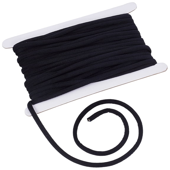 10.94 Yards 6mm Black Crushed Velvet Ribbon Strips Thin Vintage Soft Velvets Cord String Flat Round Craft Trim DIY