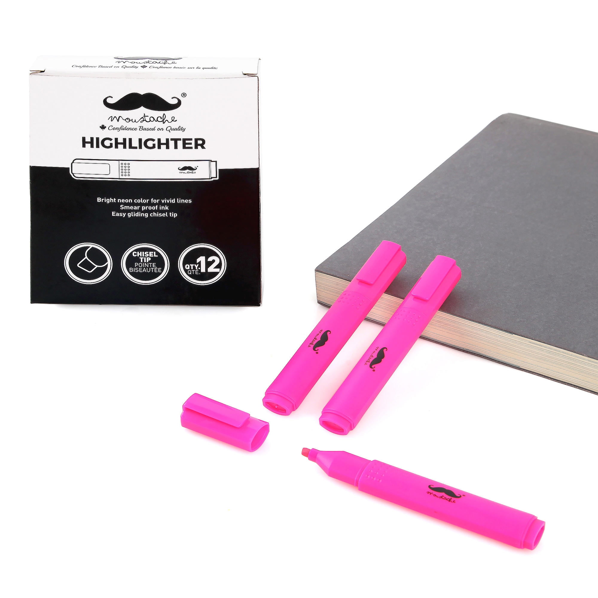 1X CHISEL TIP Pack of 6 Premium Quality Fluorescent Highlighte Pens Neon Colours