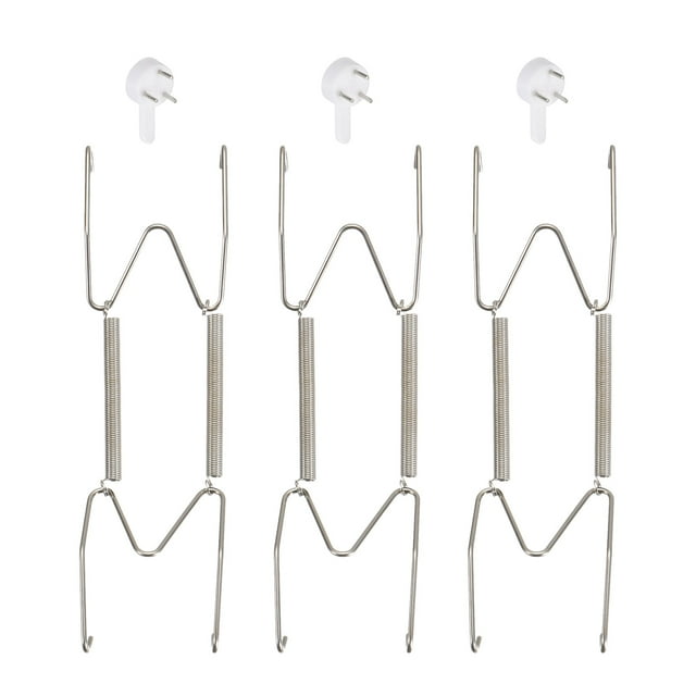 Unique Bargains 3Pack Plate Hanger, 6 Inch Stainless Steel Invisible Wall Plate Hangers for Decorative Plates, Silver