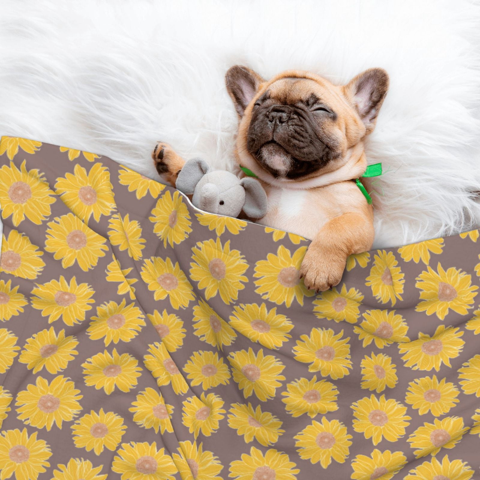 Naloa Sunflower Dog Blanket, 3 Sizes Cat Blanket for Indoor Cats Large Medium Small Dog Gifts-Medium