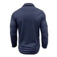 thumbnail image 5 of Yusimy Mens Spread Collar Long Sleeve Shirt Contrast Placket Button Pullover Classic Casual Golf Tennis Active Daily Wear, 5 of 6