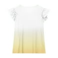 thumbnail image 4 of Spazoro Toddler Girls T-shirts, Casual Solid Color Crewneck Summer Short Sleeve Tops Tee Yellow Size 12 T, 4 of 8