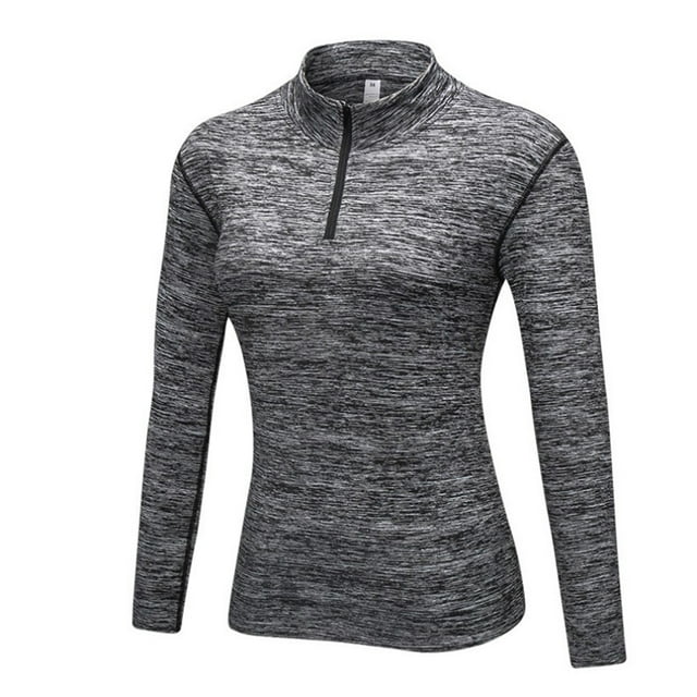 Qarigey Sudadera con capucha de cuello para mujer de otoño, camisetas térmicas para hacer ejercicio y correr para niñas, ropa cálida Type5 NO5