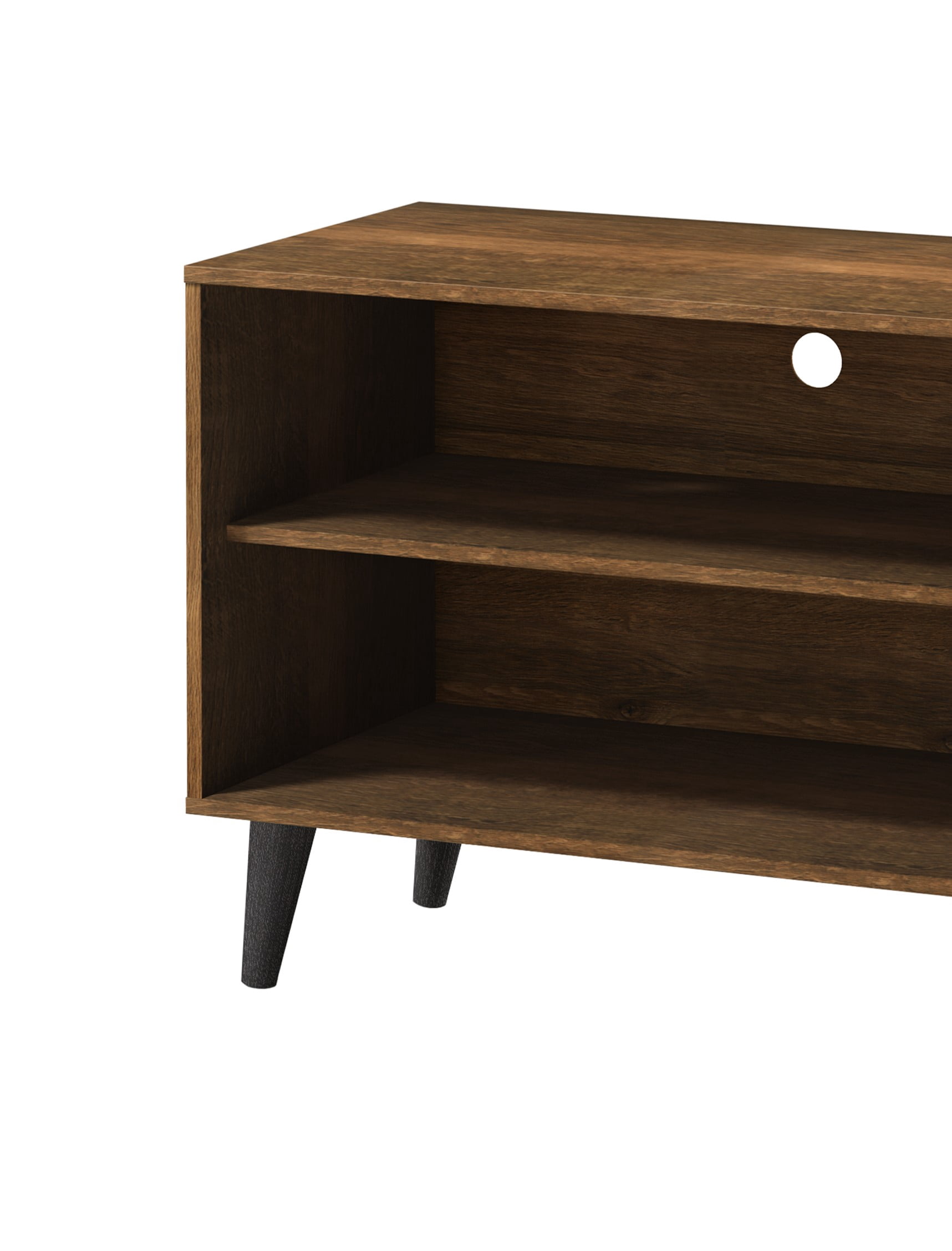 MOONMISS TV Stand for TVs up to 70",with 2 Storage Shelves& 1 Cabinet,Wood Modern Entertainment Centre for TV in Living Room,Brown