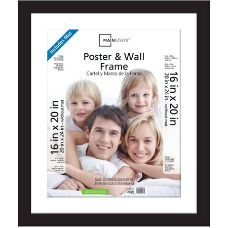 Mainstays 20x24 Matted to 16x20 Wide Gallery Poster and Picture Frame, (Best Frame Size For 16x20 Print)