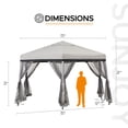 thumbnail image 2 of Sunjoy 11x11 ft. Pop Up Gazebo, 2-Tone Portable Canopy/Tent, Outdoor Hexagon Steel Frame Soft Top Gazebo, Mesh Sidewalls and Carry Bagcluded, Gray & Black, 2 of 9