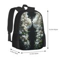 thumbnail image 2 of Balery Floral Angelic White Wings Backpack for Men and Women - Durable 600D Oxford Cloth -Large Capacity, Water-Resistant School, Travel, and Hiking Bag, 2 of 7