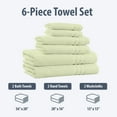 thumbnail image 2 of 100% Cotton 6-Piece Towel Set - Absorbent and Fade Resistant Bath Towels Set (Sage), 2 of 4