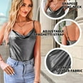 thumbnail image 2 of VIDUSSA Women's Sparkly Tank Tops Cowl Neck Sleeveless Glitter Dressy Casual Cami Shirt Shimmer Camisole Silver Grey XXL, 2 of 4