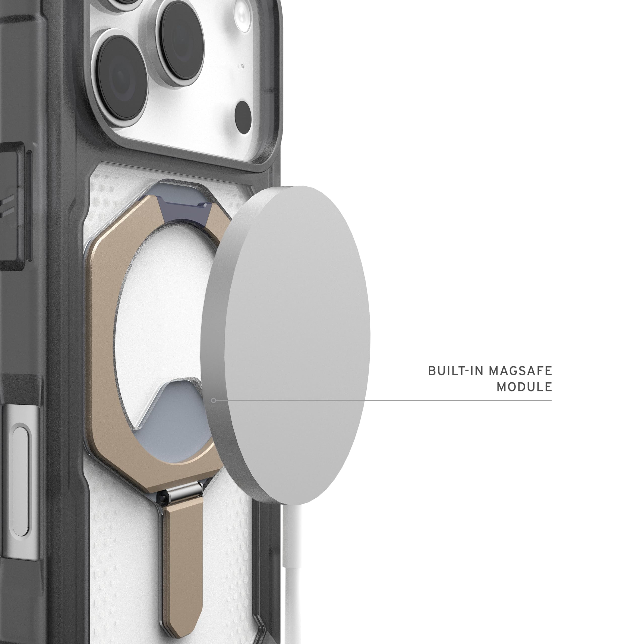 UAG iPhone 17 Pro Case with Kickstand Plasma XTE - Compatible with MagSafe Transparent Military Grade Protective Cover, Ash/Titanium