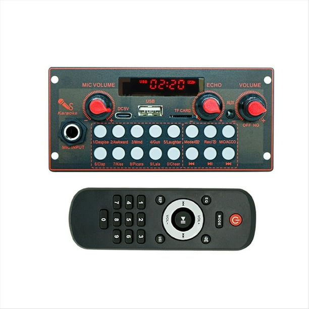Placa Decodificadora de MP3 2x10W 20W Amplificador Reproductor de Audio 5V DIY Reproductor de MP3 Módulo de Radio FM para Automóvil TF USB Micrófono Grabación Bluetooth5.3 A