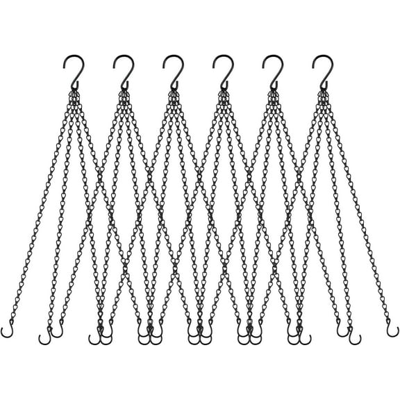 6 Pack 23 inch Long Hanging Chains for Plants Flower Pot Basket Chains 4 Point Replacement Chain Hangers for Lanterns, Bird Feeders, Planters and Other Ornaments