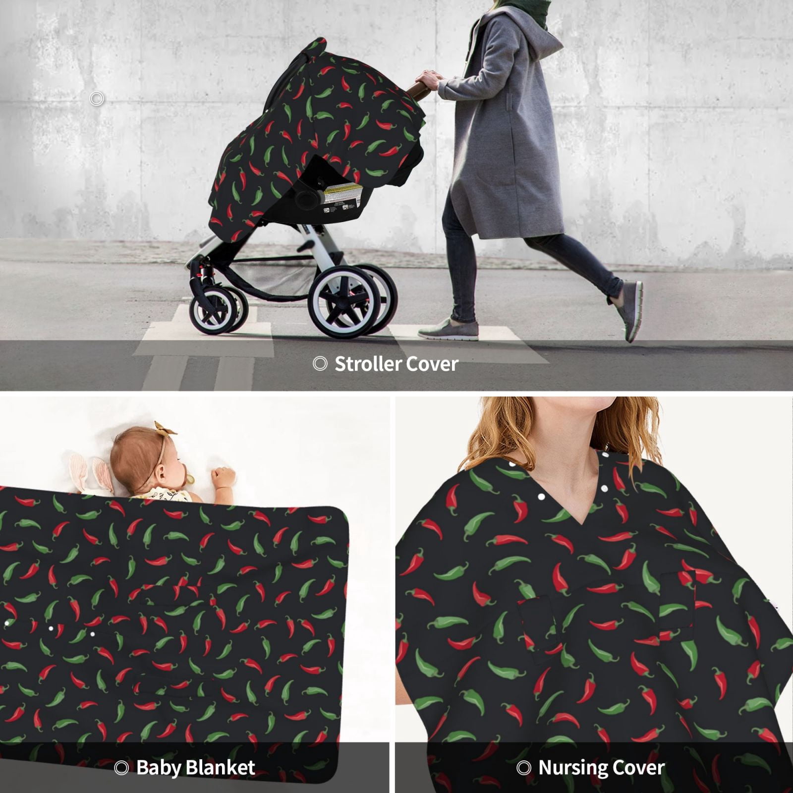 Car Seat Cover Baby - bell Pepper red Breathable Infant Car Seat Cover for Baby Carseat, Lightweight Comfort Baby Essentials Must Haves Newborn Stuff for Girl Boy