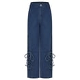 thumbnail image 4 of Ashirexll Jeans for Women, Womens Casual Pants, Summer Womens Fashion Long Jeans Casual Button Mid Waist Comfortable Denim Pants with Pockets, 4 of 6