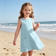 thumbnail image 2 of HAYIMI Beach Dress For Girls Sleeveless Solid Color For Kids Lightweight Cozy For Warm Weather O-Neck Stylish Dresses, 2 of 4