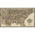 thumbnail image 2 of Vintage Maps 18x12 Black Ornate Wood Framed with Double Matting Museum Art Print Titled - Railway and County Map of the Southern States, 2 of 4