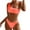 Orange, variant on Dihao Plus Size Swimsuits for Women 2024 Clearance,Women With Chest Pad Without Underwire Print High-waisted Patchwork Swimming Trunks Split Swimsuit