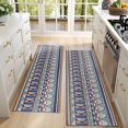 thumbnail image 4 of Kitchen Rugs Sets Of 2,Blue Boho Tribal Triangles and Arrows Pattern Anti Fatigue Kitchen Mat Rugs Non Slip Washable,Decorative Kitchen Floor Mats for Kitchen,Sink,Laundry,17"X47", 4 of 5