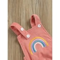 thumbnail image 6 of Newborn Baby Rainbow Bodysuit Buttons Suspender Straps Backless Romper Jumpsuit, 6 of 9