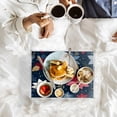 thumbnail image 7 of Acrylic Tray 15.7*11.8*1.9 Inch Transparent Tray Food Tray Tea Cup Tray Serving Trays Cosmetics Storage Kitchen Table Bathroom Sundry Storage Christmas Flowers Are Colorful, 7 of 7