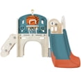 thumbnail image 3 of RONSHIN 7-in-1 Kids Slide Playset Climbing Crawling Playhouse With Slide Basketball Hoop Ring Toss Tunnel For Boys Girls Birthday Xmas Gifts, 3 of 8