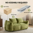 thumbnail image 6 of Giant Bean Bag Couch for Adults, Ultra Soft Fluffy Loveseat Bean Bag Sofa, Oversized Chase Lounge Chair Indoor for Living Room Bedroom, No Assembly Required Cozy Reading Chair with Pillows, Green, 6 of 6