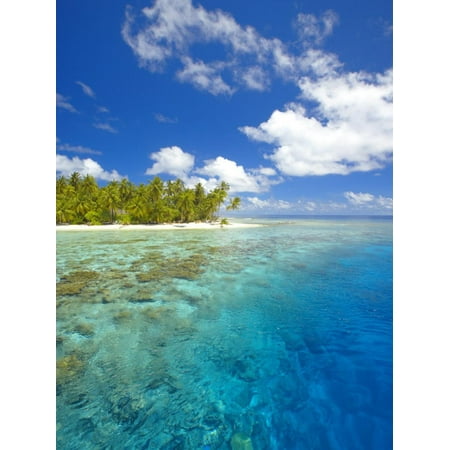 Island and Reef, Maldives, Indian Ocean, Asia Print Wall Art By Sakis