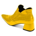 thumbnail image 2 of YDN Women Sexy Pointed Toe Ankle Booties Chunky Low Heel Short Boots Pull On Elastic Daily Outdoor Shoes Size 11 Yellow, 2 of 4