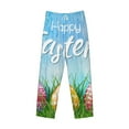 thumbnail image 6 of Uemuo Happy Easter Pattern Men's Wide Leg Palazzo Lounge Pants with Pockets Light Weight Loose Comfy Casual Pajama Pants-Small, 6 of 9