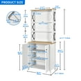 thumbnail image 7 of Dextrus Freestanding Pantry Buffet Child Lock Six Shelves Bar Cabinet with Two Doors, White, 7 of 7