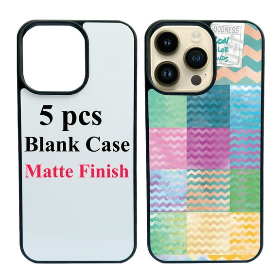 5 Packs Sublimation Blank Phone Case Covers Compatible with iPhone 13 Pro Max, 6.7" 2D Blanks Dye Phone Case With Aluminum Inserts Personalized Printable Phone Cover Blanks Soft Rubber