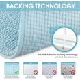 thumbnail image 4 of Bath Mat Non-Slip Absorbent Bathroom Mat for Shower Outlet Bathtub Toilet Kitchen Microfiber Chenille Machine Washable 40 x 60 cm (Light Blue), 4 of 5
