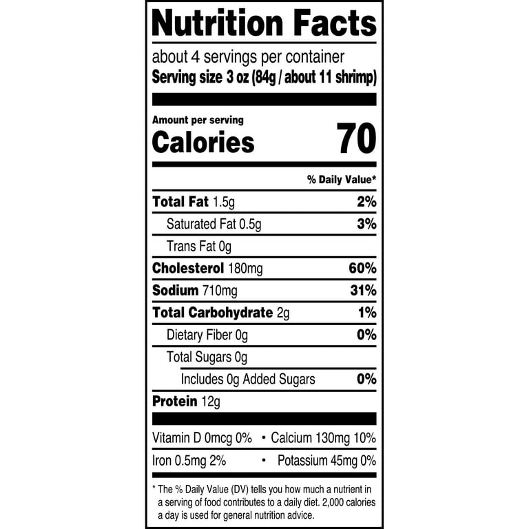 Great Value Frozen Cooked Medium Peeled & Deveined Tail-on Shrimp, 12 oz Bag (41-60 Count per lb)