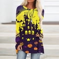 thumbnail image 2 of FDGIU 2025 Halloween Shirts Women Crewneck, Cute Ghost Pumpkin Graphic Casual Long Sleeve Tops, Loose Fit Pullover for Autumn Parties, 2 of 5