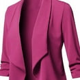 thumbnail image 5 of Clearance Clothes Under $5.00 ! BVnarty Women's Top Office Open Front Cardigan Long Sleeve Shacket Jacket Casual Winter Fashion Top Lapel Lightweight Plus Size Solid Color for Mujer Hot Pink XXL, 5 of 5