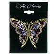 thumbnail image 2 of Mi Amore Butterfly Brooch-Pin Gold-Tone/Purple, 2 of 2