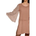thumbnail image 4 of Moomaya Printed Indian Short Kurti Dress Poly Crepe Tunic Round Neck Mini Dress, 4 of 5