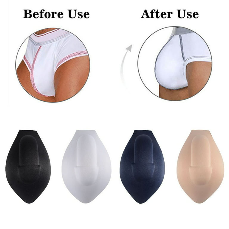 ALSLIAO Men's Sponge Pouch Pad Cushion Underwear 3D Cup Bulge Enhancer  Swimwear Briefs Black One Size