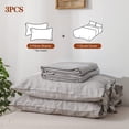 thumbnail image 5 of Simple&Opulence 100% Linen Duvet Cover Set, 3 Piece Belgian Flax Breathable Bedding, King Size 104''x92'' (1 Comforter Cover+2 Pillowshams) with Tie Closure Style,Light Grey, 5 of 8