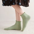 thumbnail image 5 of Breathable Spring Summer Super Thin Casual Frilly Ruffle Socks Ankle Short Women's Socks Boat Socks YELLOW, 5 of 8