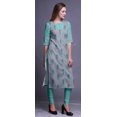 thumbnail image 3 of Bimba Kurti Droit Imprimé Décontracté Manches 3/4 Robe Longue Kurta pour Femmes, 3 of 6