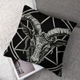 thumbnail image 7 of Ollo0ord Throw Pillow Cover with Demon Goat Head Binary Symbol Tattoo Retro Music  Throw Pillow Case Cushion Cover Couch Sofa Decorative Square inches White, 7 of 7