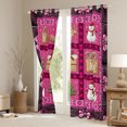 thumbnail image 3 of Manfei Pink Christmas Patchwork Curtains Pack of 2 (42x84 Each), Xmas Tree Snowman Curtains Blackout, Kawaii Princess Ribbon Bow Bedroom Curtains, Curtains Blackout Home Decor, 3 of 6