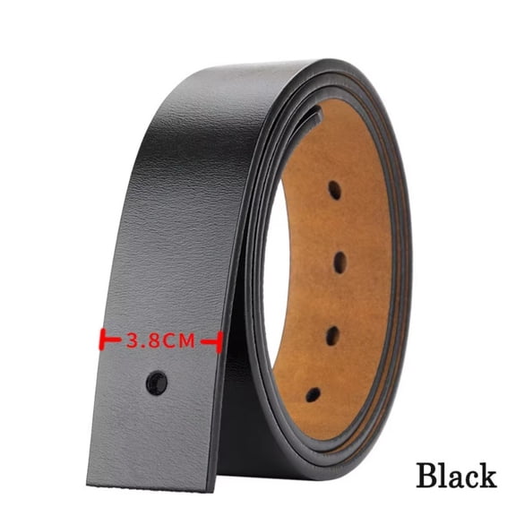 Men’s Genuine Leather Belt Strap No Buckle, 1.50 Inch Wide Pin Buckle Replacement, Fits 35 - 45 Inch Waist, Black/Brown, Ideal for Business & Daily Casual Wear
