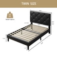 thumbnail image 5 of UHOMEPRO Twin Bed Frame with Headboard, Strong Wood Slat Support, No Box Spring Needed, Noise-Free, Black, 5 of 6