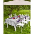 thumbnail image 4 of Boanket Outdoor Tablecloth with Umbrella Hole for Patio/Picnic/Party/Camping, Purple Spring Floral Waterproof Table Cloth Rectangle Table Cover Washable, Lavender Vintage Summer Botanical 60"x 120", 4 of 7