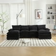 thumbnail image 2 of 110'' Fabric Sectional Sofa Couch, Reversible U-Shape Cloud Sofa with 2 Ottoman, 4-Seat Sofa Couch with Pillow for Living Room, Apartment, 2 of 7