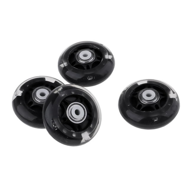 4 Pcs Outdoor Inline Roller Skates Skating Replacement PU Wheel Scooter 64mm Black