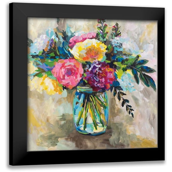 Vertentes, Jeanette 12x12 Black Modern Framed Museum Art Print Titled - Masons Bouquet