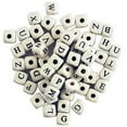 thumbnail image 2 of Krafty Kids Wood Alphabet Beads - White, 10 mm, Package of 60, 2 of 2